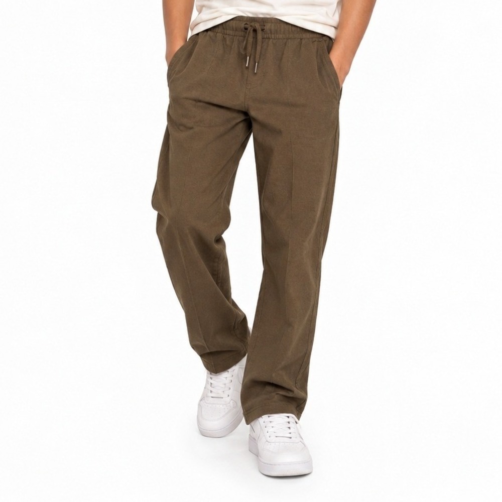 Abercrombie Kids Boys Pull-On Pants Brown 13/14 Drawstring Straight Leg